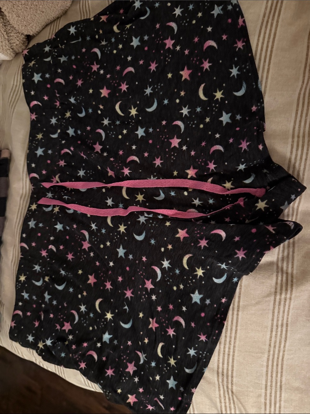 Secret Treasures Black Star & Moon Pajama Shorts with Pink Trim